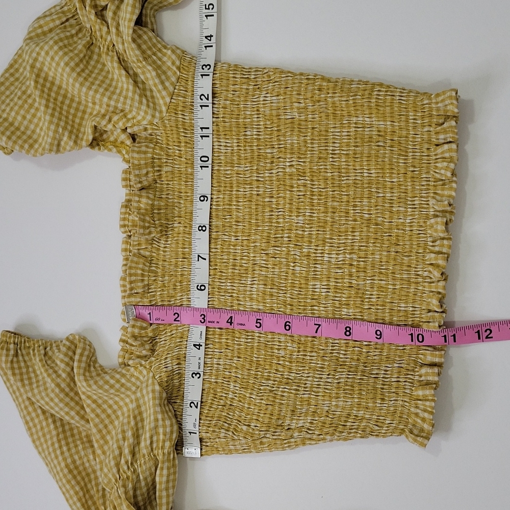 Urban Outfitters Shirred Peasant Cropped Top SZ S - Picture 6 of 10